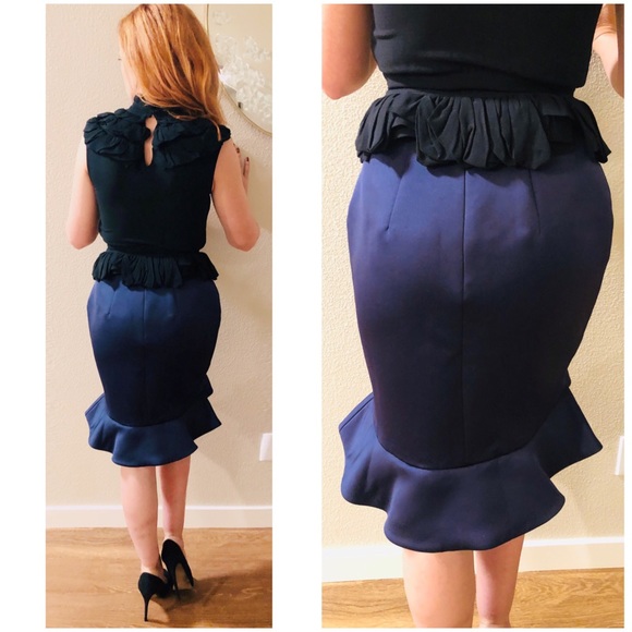 MCQ Periwinkle Blue Flounce Mini Skirt 42 US 4 6 - Picture 5 of 9